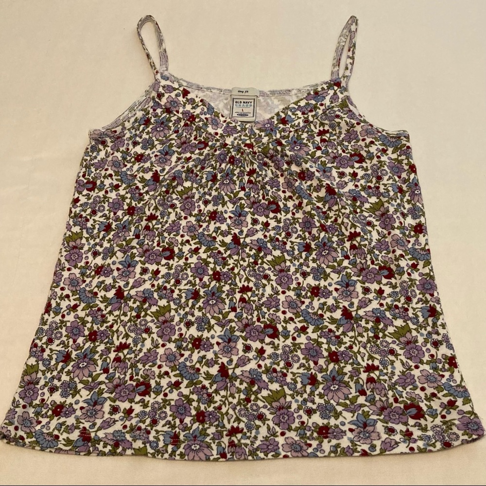 Floral OLD NAVY V Neck Tiny Fit Tank Top